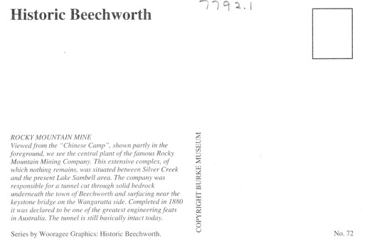 The reverse of a photograph with a portion of typed writing. See transcript.