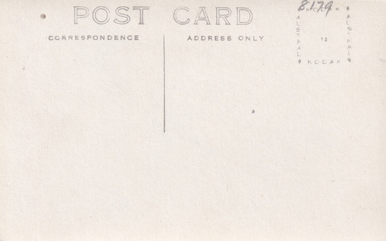 Back of postcard that features the Beechworth State School building. 