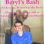 Invitation to attend "Beryl's Bash" to celebrate her 30 years at the Burke Museum. There is a woman (Beryl) sitting inside a glass specimen jar, and pink text inviting people to the party.