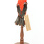 Specimen of a male Scarlet Tanager standing on a wooden mount