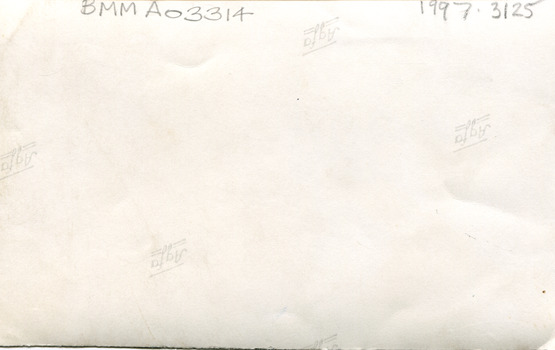 Reverse of photograph A03314, blank with written numbers