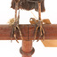 Red-winged Blackbird / Red-winged Starling standing on a wooden mount standing on a wooden mount facing forward 