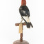 Red Headed Woodpecker standing on wooden mount facing back-left