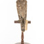 Falco Columbarius / Merlin on wooden stand, facing back