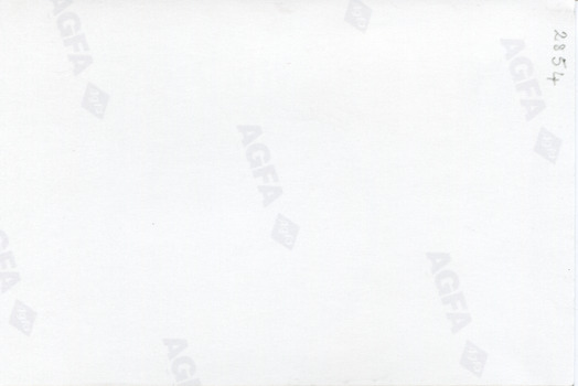 Reverse side of colour photograph with  'agfa' water mark and catalogue number 2854 pencilled in the top right-hand corner.