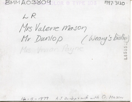 The reverse side of A03309, blank with written text and numbers