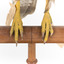 Common Buzzard standing on wooden mount facing forward