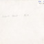 Cream coloured rectangle with writing in pencil and blue pen on the upper half.