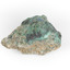 A hand-sized solid mineral specimen in shades of blue, green, beige