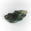 A hand-sized solid mineral specimen in shades of blue, green, and yellow