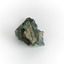 A hand-sized solid mineral specimen in shades of blue, green, and yellow