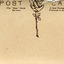 Reverse of postcard with writing depicting the production of the postcard as well as handwritten cataloguing information.