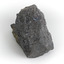 A grey and silver speckled hand-sized solid mineral specimen.