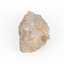 A solid, dark grey mineral specimen with pale terracotta coloured inclusions