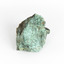 A solid cube-like mineral specimen in shades of green, brown and grey