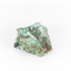 A solid cube-like mineral specimen in shades of green, brown and grey