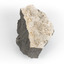 A hand sized geological specimen in shades of grey and white