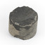 A small cylinder shaped piece of Basalt with smooth sides and broken top and bottom edges.
