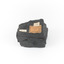 Piece of black coal with label