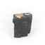 Piece of black coal with label