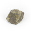 Hand sized solid mineral specimen with brass-yellow and iridescent green-black hues.