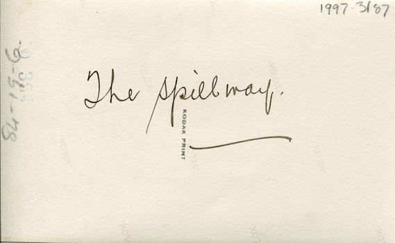 "The Spillway" handwritten 