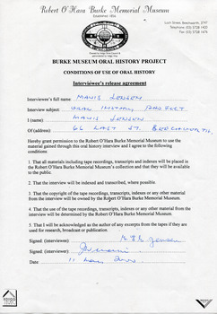 Oral history transcription of Mavis Jensen by Jennifer Williams taken on 11 May 2000.