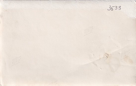 The reverse of 3533. Mostly blank with written number.