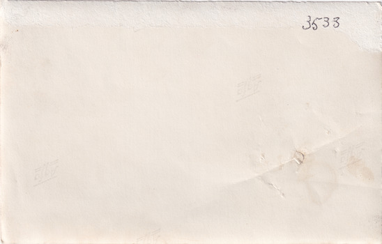 The reverse of 3533. Mostly blank with written number.
