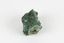 A palm-sized solid mineral specimen with a rough, uneven surface and a variety of green colourations. 