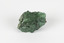 A palm-sized solid mineral specimen with a rough, uneven surface and a variety of green colourations. 