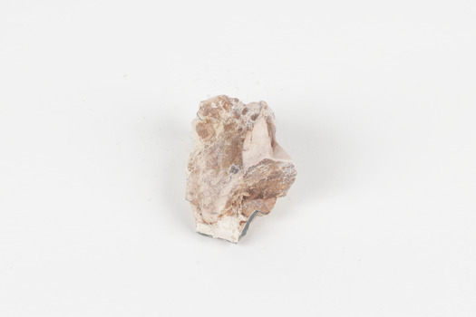 A palm-sized solid mineral specimen in shades of beige and light orange