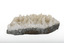 Mineral with a stone coloured base with white crystal like structures erupting from the base in erratic upwards directions.