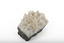 Mineral with a stone coloured base with white crystal like structures erupting from the base in erratic upwards directions.