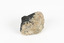 A hand-sized solid mineral specimen in shades of brown, green, light grey and dark grey