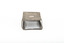A silver rectangular match case with an embossed top.