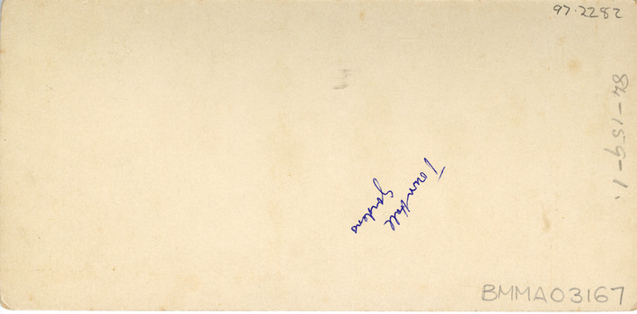 Handwritten notes on card that read: "Town Hall Gardens" / "97-2282" / "84-159-1" / "BMMA03167"
