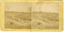 Two square faded sepia toned photos of a landscape with a bridge made of an unsealed gravel road in the foreground. Some trees, small buildings, roads and fences in the background.