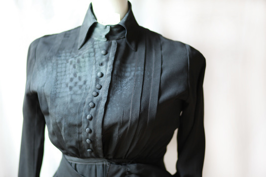 Clothing, lady's full length black dress