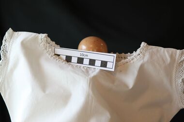 Clothing - Clothing, baby's singlet and lace collar, c1900