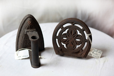 Kitchen Equipment, flat iron with trivet stand