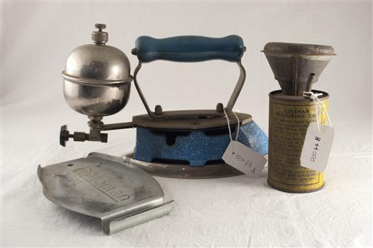 Petrol Filled Iron with Lighting Petrol Can, Funnel and stand