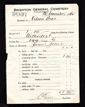 Documents, Burial James Jones 1940