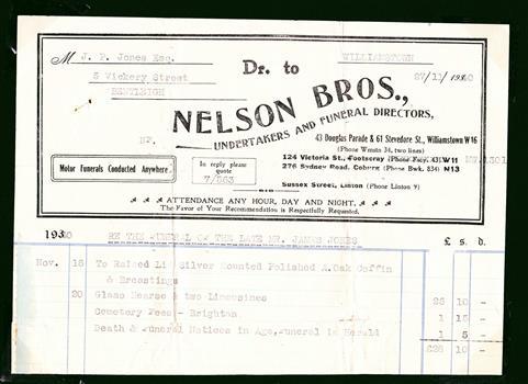 Documents, Funeral James Jones 1940