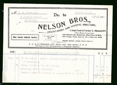 Documents, Funeral James Jones 1940