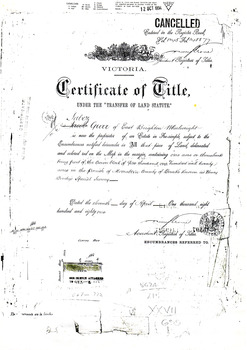Land Title Certificate page 1