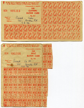 Ration Cards for George Reed