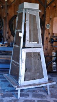 Large galvanised 'Coolgardie' Safe.  Painted with silver-frost.