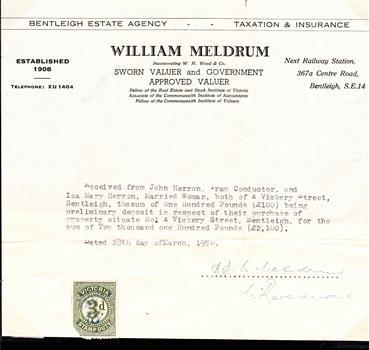 Document, deposit receipt 1950