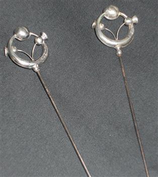 Hall-marked silver ladies hat-pins
